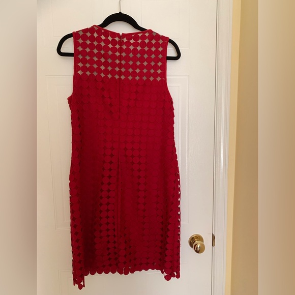 Ralph Lauren Red Dot Overlay Dress - Picture 2 of 2